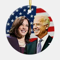 President Biden and VP Harris Keepsake Ceramic Ornament