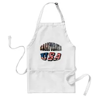 California Picture and USA Flag Text Adult Apron