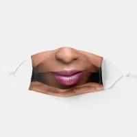 African American Woman with Pink Lips, ZFJ Adult Cloth Face Mask
