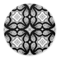 Black and white  Mandala Decorative Ceramic Knob