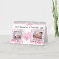 Pink & Gray Grandparent's Day "I Love You" Card