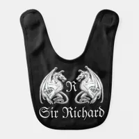 Personalized Winged Dragons  Baby Bib