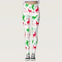 Christmas Llama Fa la la Llama Holiday Leggings