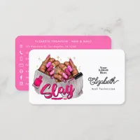 Bold Hot-Pink African American Salon Branding Business Card