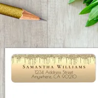 14K Gold Dripping Glitter Return Address Labels