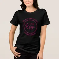 Minimalist Hot Pink Circle Logo Black Tri-Blend Shirt