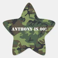 Army themed Birthday Party Star Sticker