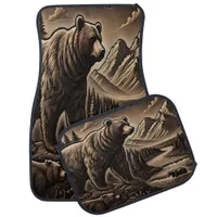 Leather Look Bear by Water Car Floor Mat