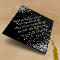 Silver Glitter Christian Bible Verse Isaiah 40 Graduation Cap Topper