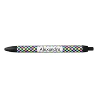 Fun Colorful Polka Dots Black Ink Pen