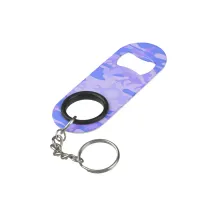 Camouflage Pastel Blue Abstract Pattern Keychain Bottle Opener