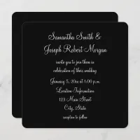 Simple Black and White Wedding Invitation