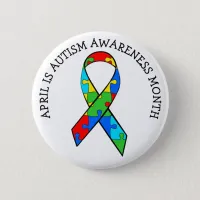 April is Autism Awareness Month Button