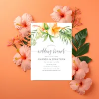 Exotic Tropical Floral Beach Wedding Brunch Invitation