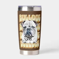 English Bulldog with Retro Font Insulated Tumbler