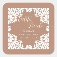 Mexican Talavera Cielito Lindo Baby Shower Square Sticker