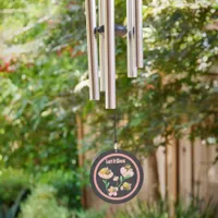 Watercolor Floral Bees - Let it Bee on grey | Wind Chime