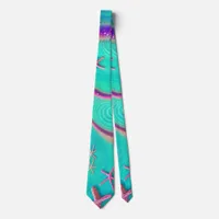 Teal and Purple Starfish Beachy  Neck Tie