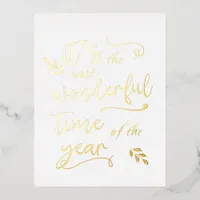 It's the Most Wonderful Time of the Year, Simple Foil Holiday Postcard