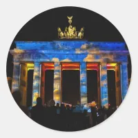 Brandenburg Gate Berlin at Festival of Lights Classic Round Sticker