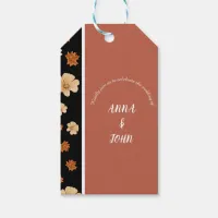 watercolor floral chic burnt orange wedding gift tags