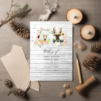 Whimsical Rustic Woodland Forest Deer Wedding Invitation