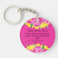 Best Mum Ever! Pink Acrylic Keychain