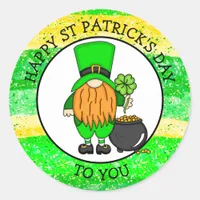 Happy St Patrick's Day To You | Cute Leprechaun  Classic Round Sticker