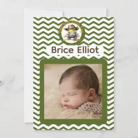 Leap Year Boy Western  Frog Birth Announcement