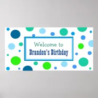 Personalized Birthday Party Banner for Boy Poster