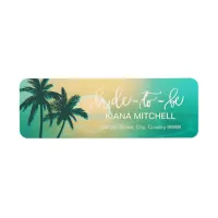 Tropical Isle Sunrise Bride-to-Be Teal ID581 Label