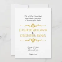 Gold Wedding Invitation Hosted by Bride's Parents