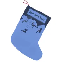 Abseiling Cool Blue Mountain Graphic Small Christmas Stocking