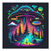 Psychedelic UFO Fantasy Art Photo Print