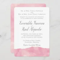 Pink Cotton Candy Watercolor Wedding Invitation