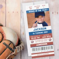 Rookie of the Year 1st Birthday Baseball Ticket Invitation