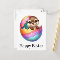 Adorable Funny Cute Easter Otter Baby Postcard