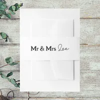 Mr & Mrs Wedding Invitation Belly Band