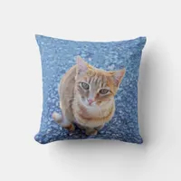 Cute red kitten throw pillow