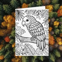 Color Me Card | Amazon Parrot | Saying Hello