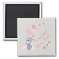 Cute Cartoon Bunny Valentine Magnet