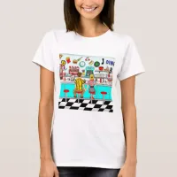 1950's Couple Holding Hands at Diner  T-Shirt