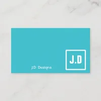 Customizable Blue Monogram Business Cards