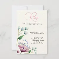 Elegant Floral Wedding Soft Botanical Romance RSVP Card