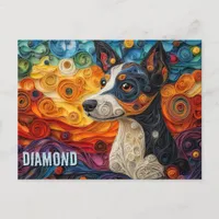 Brazilian Terrier Paper Quilling Art Dog Portrait Postcard