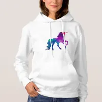 Galaxy Unicorn in Sky Colors of Blue and Purple Hoodie