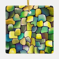 ArtDeco Watercolor Pattern Tile  Modern Abstract Ceramic Ornament