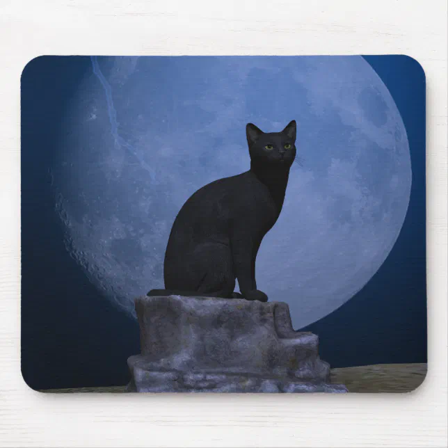 Moonlit Cat Mouse Pad