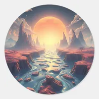 Surreal Dream World Ethereal Ai Art Classic Round Sticker