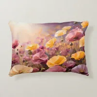 Beautiful field of Poppies. Accent Pillow
